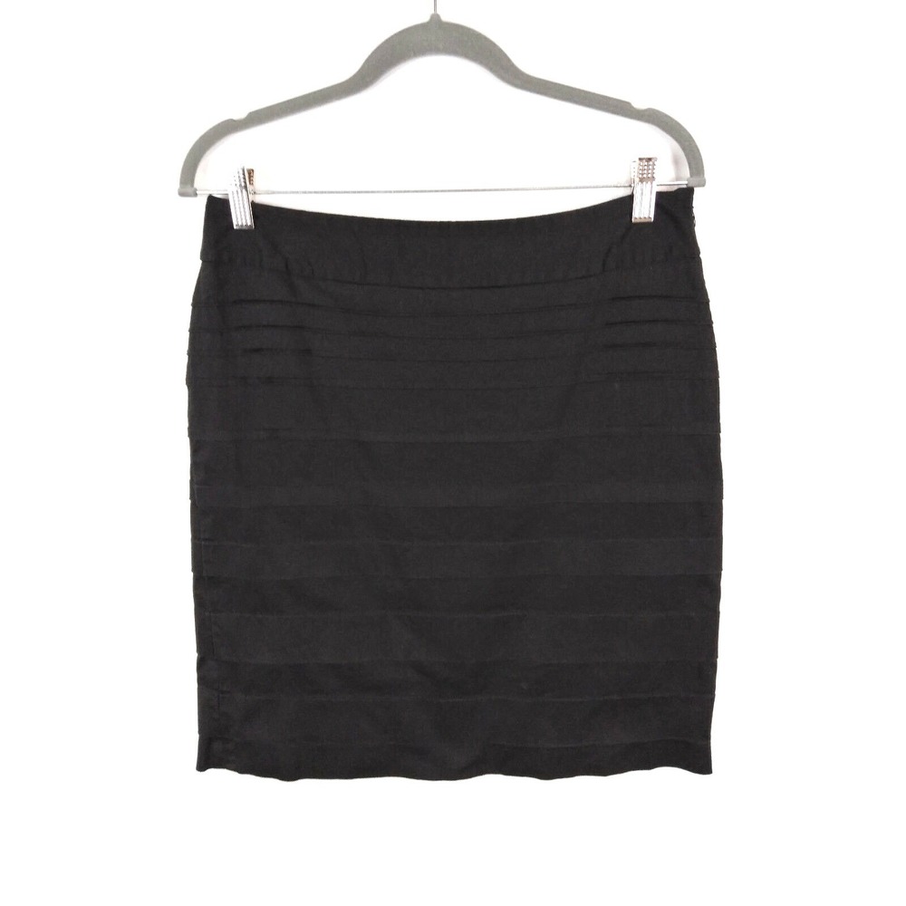 Rafaella Womens Size 10 Business Career Black Pencil Skirt Lined Side Zipper